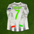 Cristiano Ronaldo #7 Juventus 2019-2020 Champions League Patch Langarm Retro-Fußballtrikot