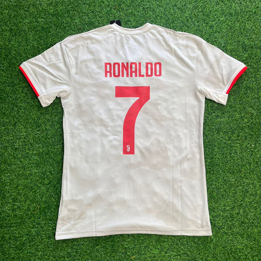 Maillot de football rétro blanc Cristiano Ronaldo Juventus 2019–2020