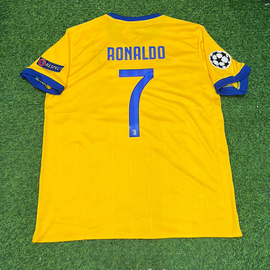 Cristiano Ronaldo Juventus Gelbes Retro-Fußballtrikot