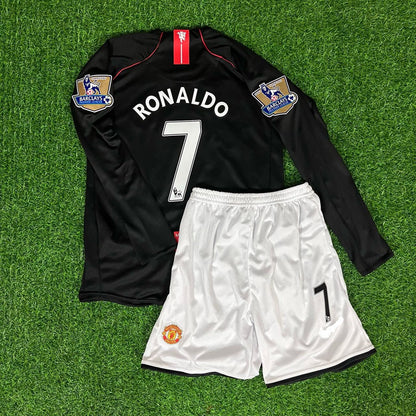 Cristiano Ronaldo 7  Manchester United 2007-2008 Black Kids Kit Jersey Trikot Maillot KinderTrikot Soccer Shirt