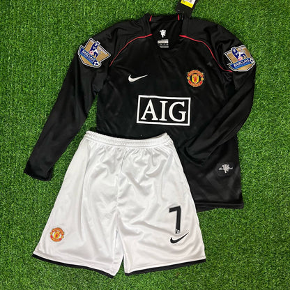 Cristiano Ronaldo 7  Manchester United 2007-2008 Black Kids Kit Jersey Trikot Maillot KinderTrikot Soccer Shirt