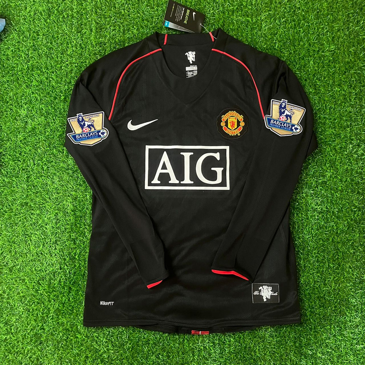 Cristiano Ronaldo 2007-2008 Manchester United Black Retro Jersey Trikot Camiseta Maillot