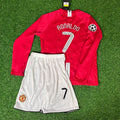 Cristiano Ronaldo 7 - Maillot enfant manches longues rouge Manchester United finale 2008