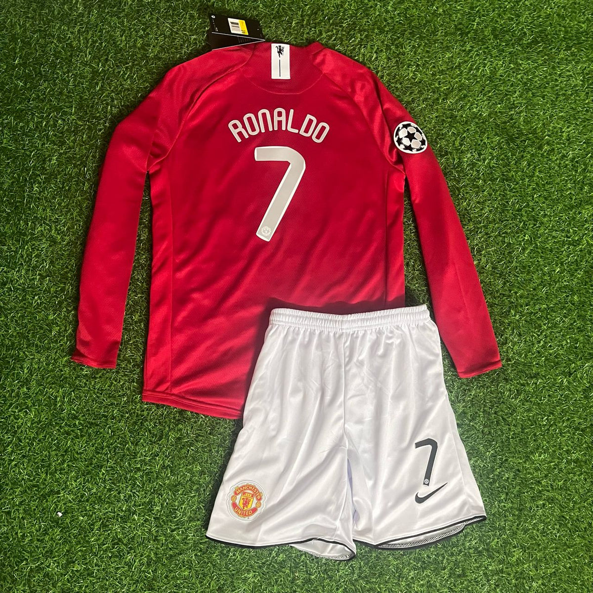 Cristiano Ronaldo 7 - Maillot enfant manches longues rouge Manchester United finale 2008