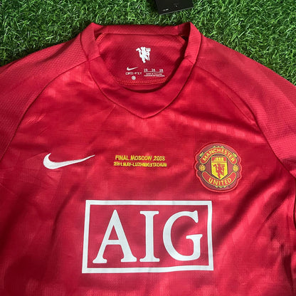 Cristiano Ronaldo 7 - Manchester United 2008 Finale Rotes Langarm Trikot Kinder Trikot Fußballtrikot