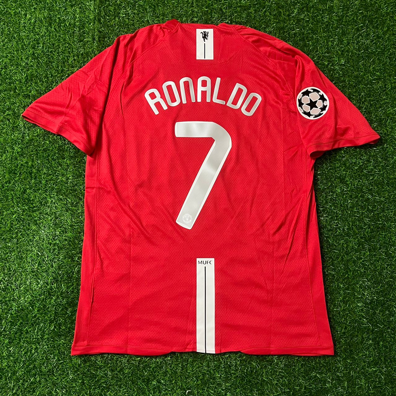 Cristiano Ronaldo CR7 Manchester United Champions League Finale Moskau 2008 Retro Rotes Fußballtrikot