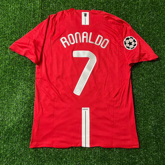 Cristiano Ronaldo CR7 Manchester United Champions League Final Moscow 2008 Retro Red Football Shirt