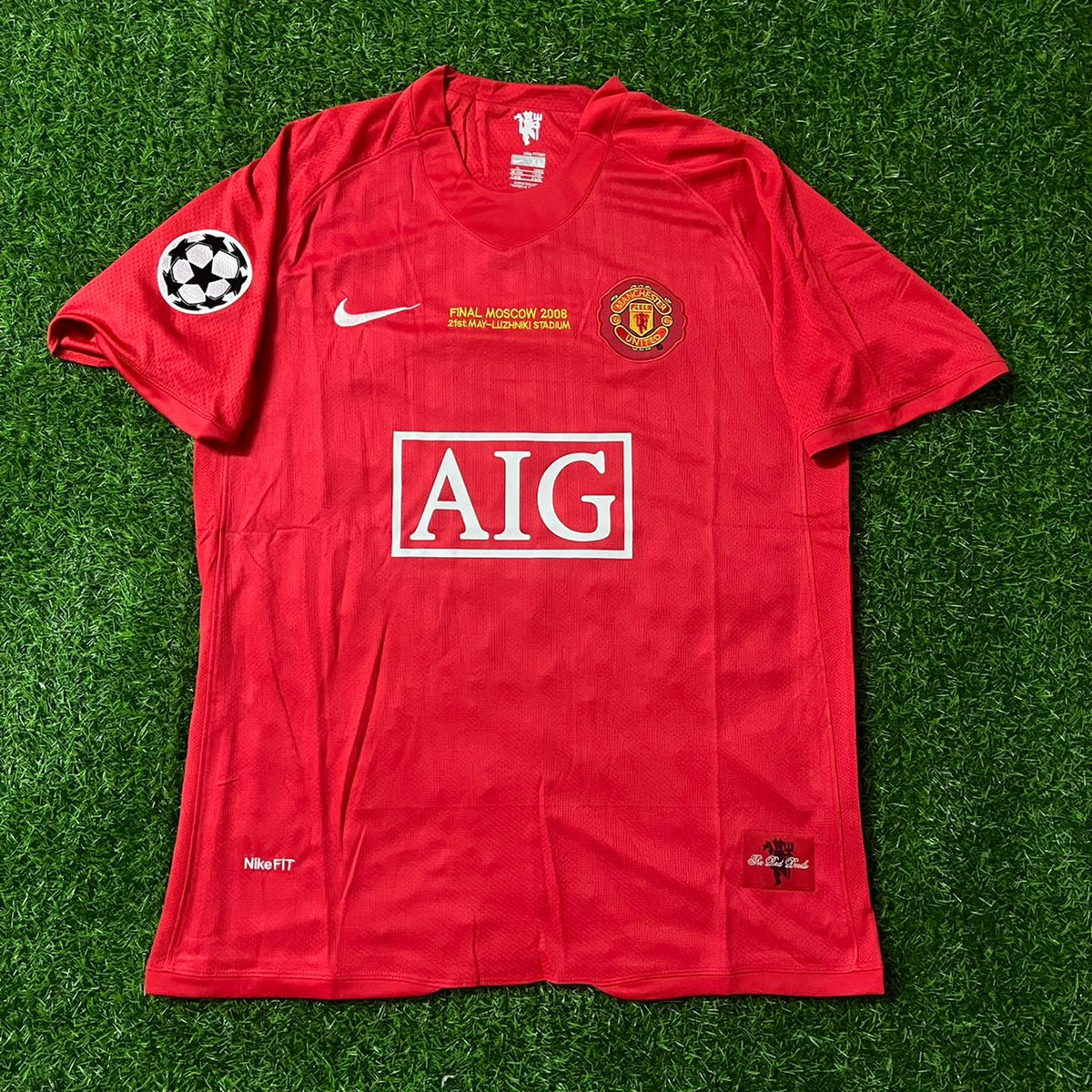 Cristiano Ronaldo CR7 Manchester United Champions League Final Moscow 2008 Retro Red Football Shirt
