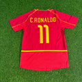 Cristiano Ronaldo Nummer 11 Portugal 2002 Retro Heimtrikot Rot
