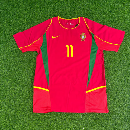 Cristiano Ronaldo Nummer 11 Portugal 2002 Retro Heimtrikot Rot