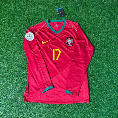 Cristiano Ronaldo Portugal 2006 World Cup Long Sleeve Retro Football Jersey