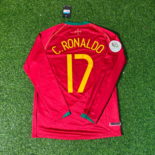 Cristiano Ronaldo Portugal WM 2006 Langarm Retro Fußballtrikot