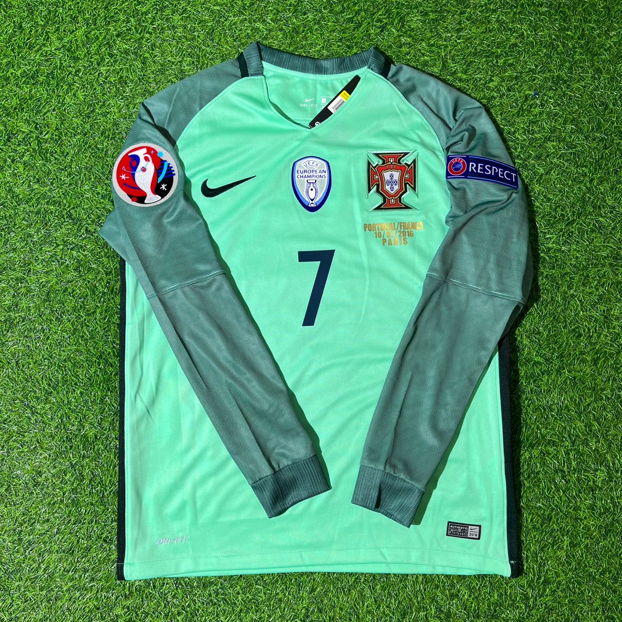 Cristiano Ronaldo Portugal 2018 WM Langarm Retro Fußballtrikot Set