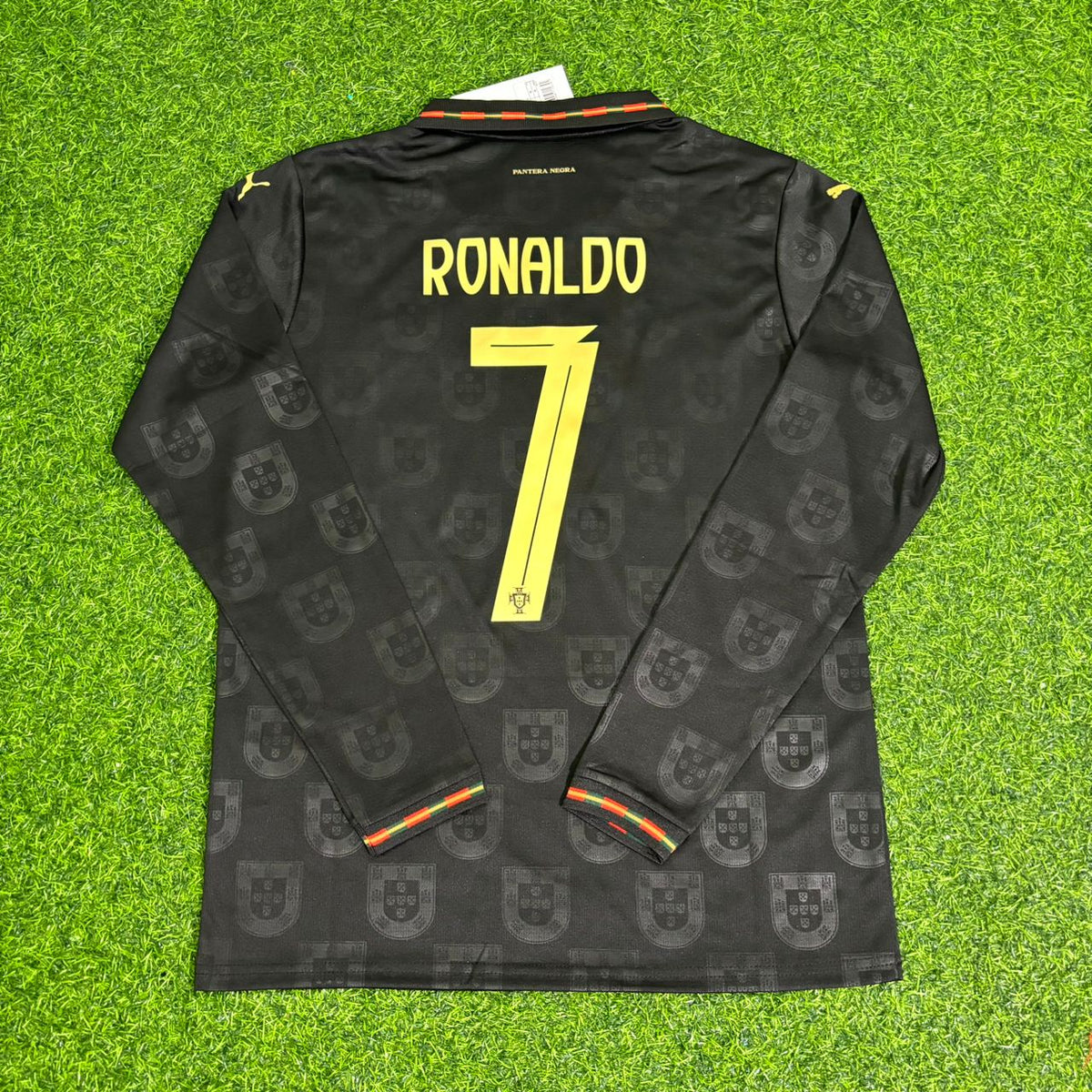Cristiano Ronaldo Portugal 2026 Neue Saison Schwarzes Langarm-Fußballtrikot