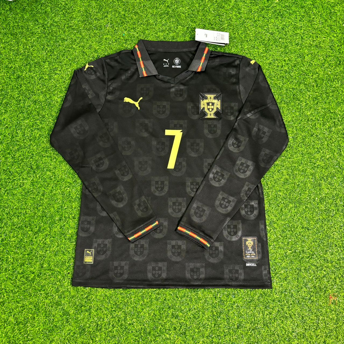 Cristiano Ronaldo Portugal 2026 Neue Saison Schwarzes Langarm-Fußballtrikot