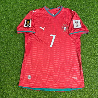 Maillot de football domicile rouge Cristiano Ronaldo Portugal 2026 nouvelle saison