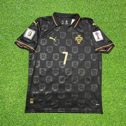 Cristiano Ronaldo #7 Portugal 2026 WM Schwarzes Fußballtrikot