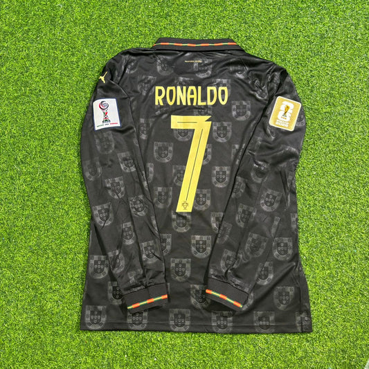Cristiano Ronaldo Portugal 2026 WM Schwarzes Langarm-Fußballtrikot