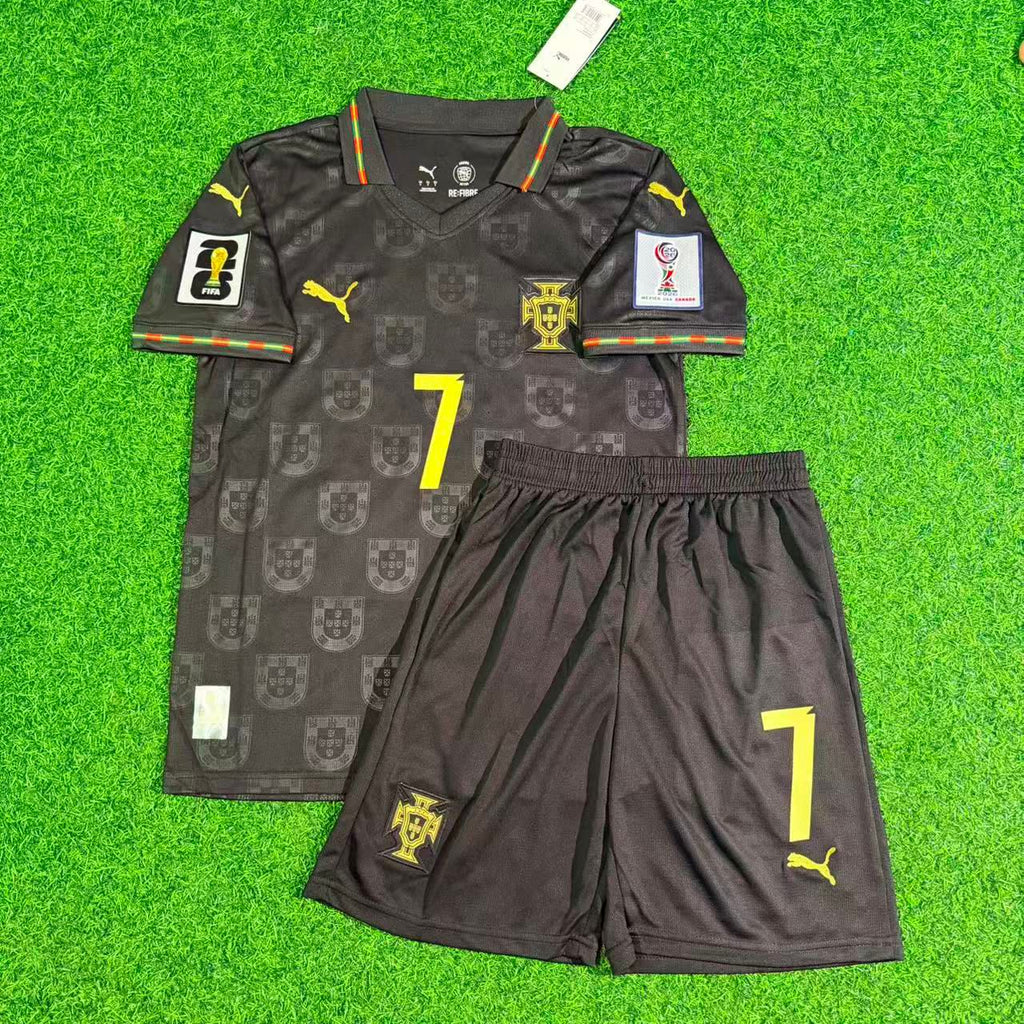 Maillot de football enfant Cristiano Ronaldo Portugal Coupe du Monde 2026