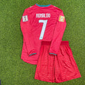 Cristiano Ronaldo Portugal 2026 Rotes Heimtrikot Kinder Langarm