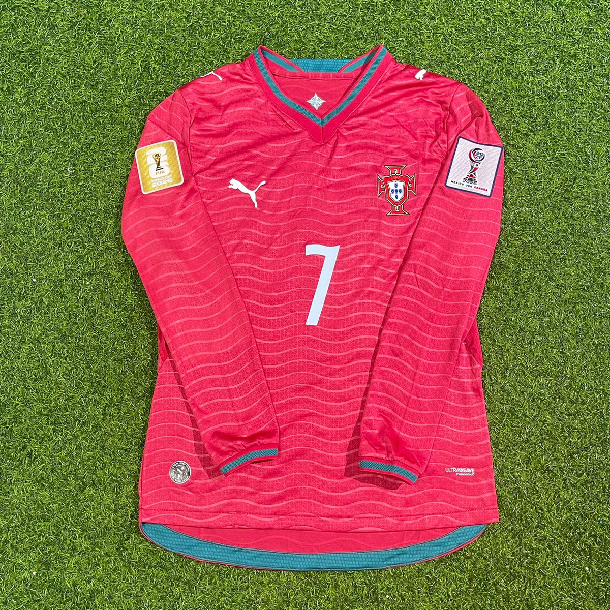 Cristiano Ronaldo Portugal 2026 Red Home Kids Long Sleeve Football Jersey