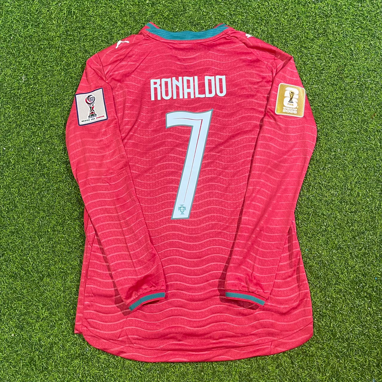 Cristiano Ronaldo Portugal 2026 Red Home Kids Long Sleeve Football Jersey