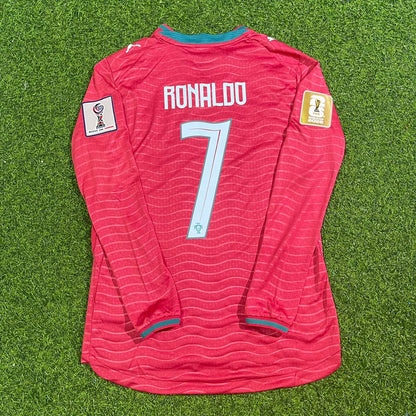 Cristiano Ronaldo Portugal 2026 Red Home Kids Long Sleeve Football Jersey
