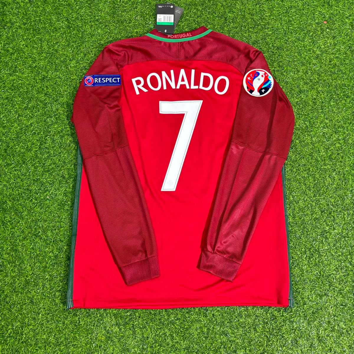 Maillot de football rétro à manches longues Cristiano Ronaldo Portugal Finale EURO 2016