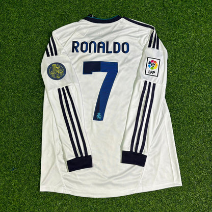 Cristiano Ronaldo Real Madrid 2012-2013 Home Long Sleeve Retro Football Jersey