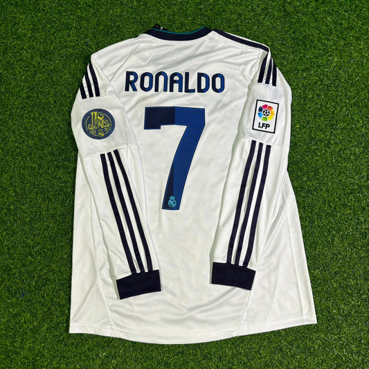 Cristiano Ronaldo Real Madrid 2012-2013 Home Long Sleeve Retro Football Jersey