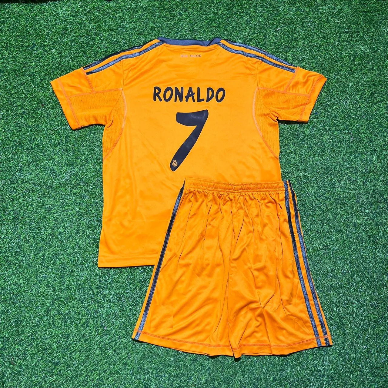 Cristiano Ronaldo Real Orange Kids Football Jersey Kit