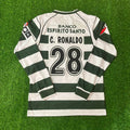 Maillot Rétro Manches Longues Cristiano Ronaldo Sporting Lisbonne 2001-2003 Première Saison