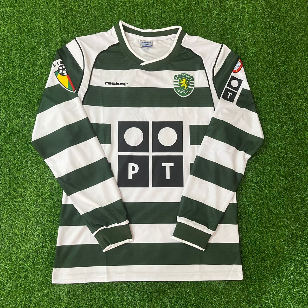 Cristiano Ronaldo Sporting Lissabon 2001 2003 Erste Saison Langarm Retro Trikot