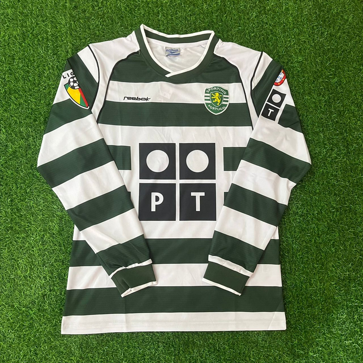 Maillot Rétro Manches Longues Cristiano Ronaldo Sporting Lisbonne 2001-2003 Première Saison