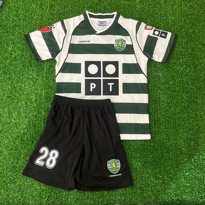 Cristiano Ronaldo Sporting CP Lissabon Kinder Trikot Set Nummer 28 Vintage