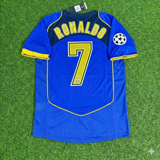 Cristiano Ronaldo Juventus Blaues Retro-Trikot | Fußballtrikot | Trikot | Fußballshirt