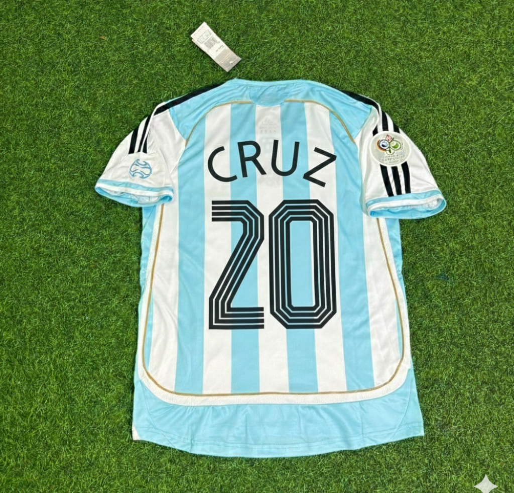 Julio Cruz Argentina 2006 World Cup Retro Soccer Jersey Maillot Trikot