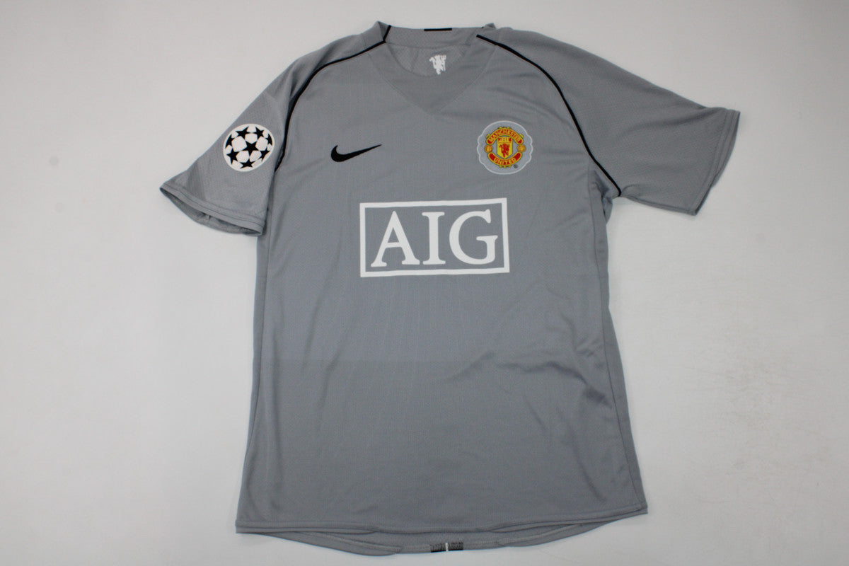 Cristiano Ronaldo Manchester United 2007 2008 Grey Retro Jersey Trikot Maillot Soccer Shirt