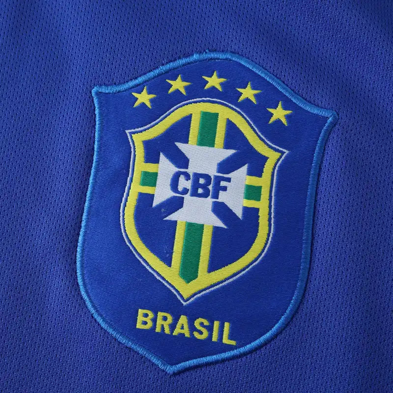Brazil 2006 Season Away Blue Retro Jersey Trikot Soccer Shirt
