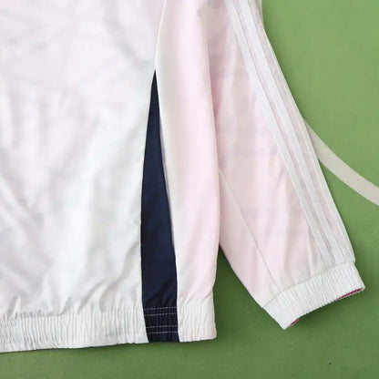 Deutschland Beidseitiger Windbreaker – Wendbare Jacke Weiß Rosa