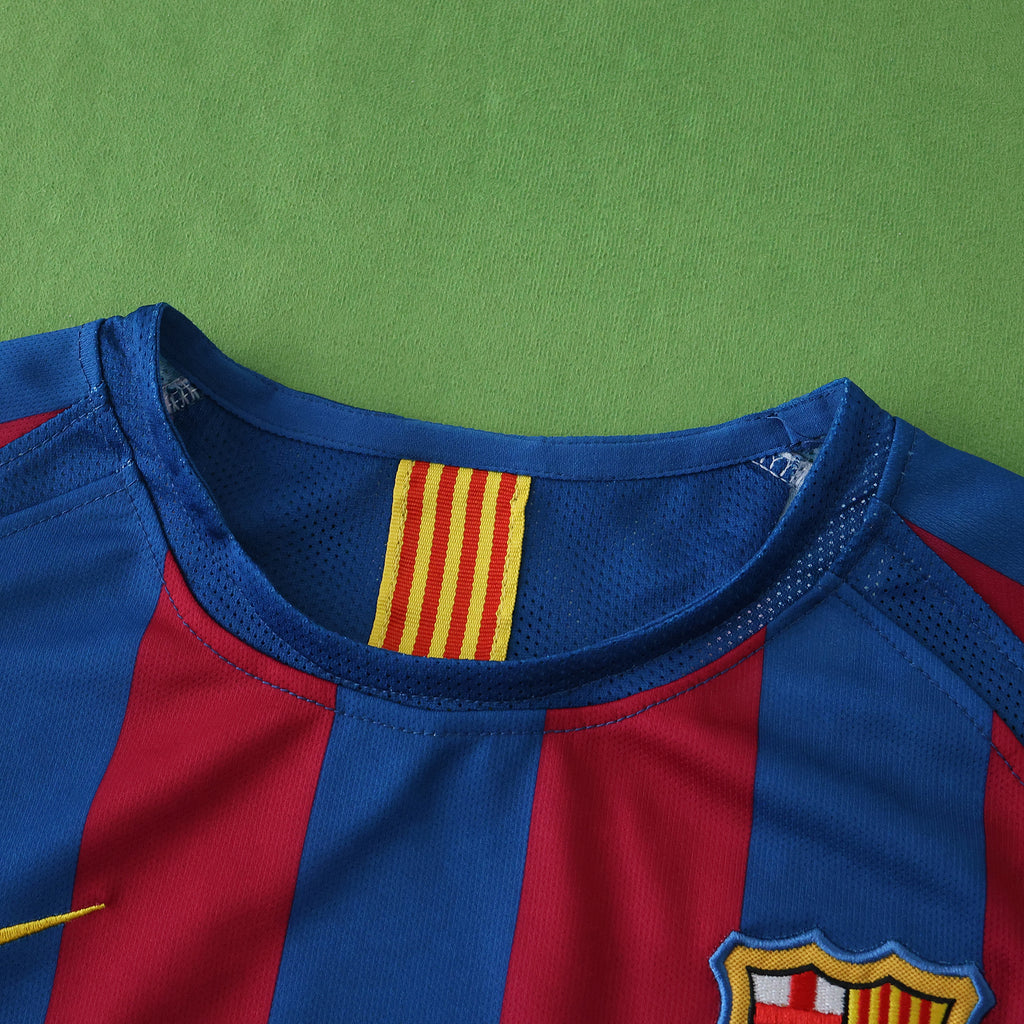FC Barcelona 2005-2006 Season Home Retro Kids Football Jersey Trikot Maillot