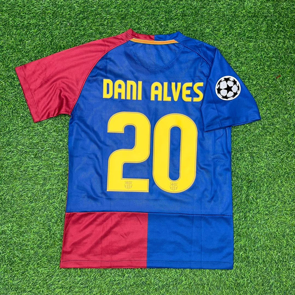 Daniel Alves Barcelona 2009 Roma Final Retro Jersey Trikot Maillot Soccer Shirt