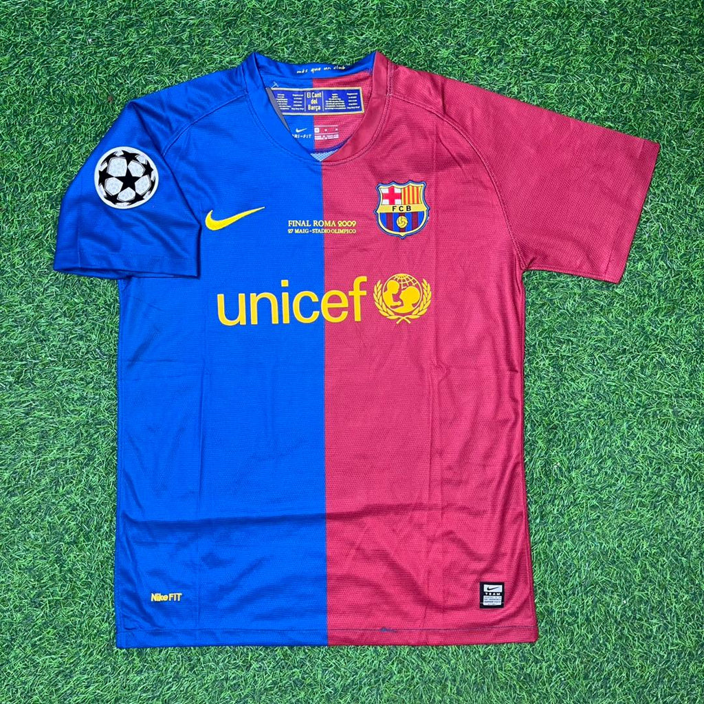 Daniel Alves Barcelona 2009 Roma Final Retro Jersey Trikot Maillot Soccer Shirt
