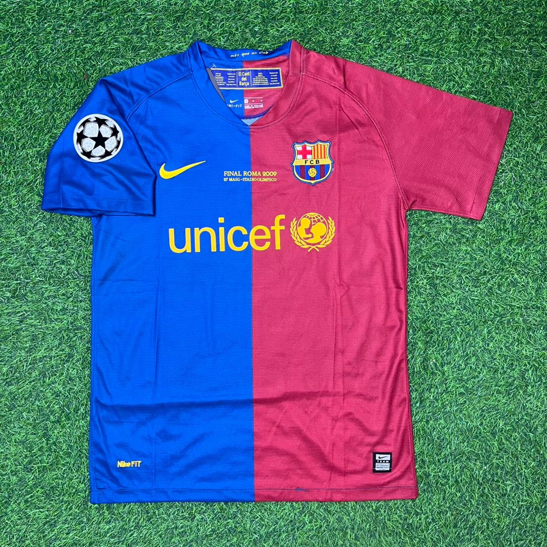 Daniel Alves Barcelona 2009 Roma Final Retro Jersey Trikot Maillot Soccer Shirt