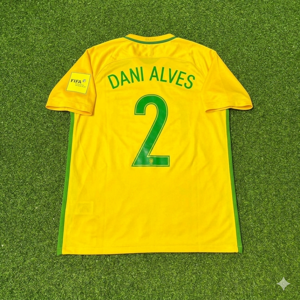 Dani Alves #2 Brasilien 2018 WM Heimtrikot