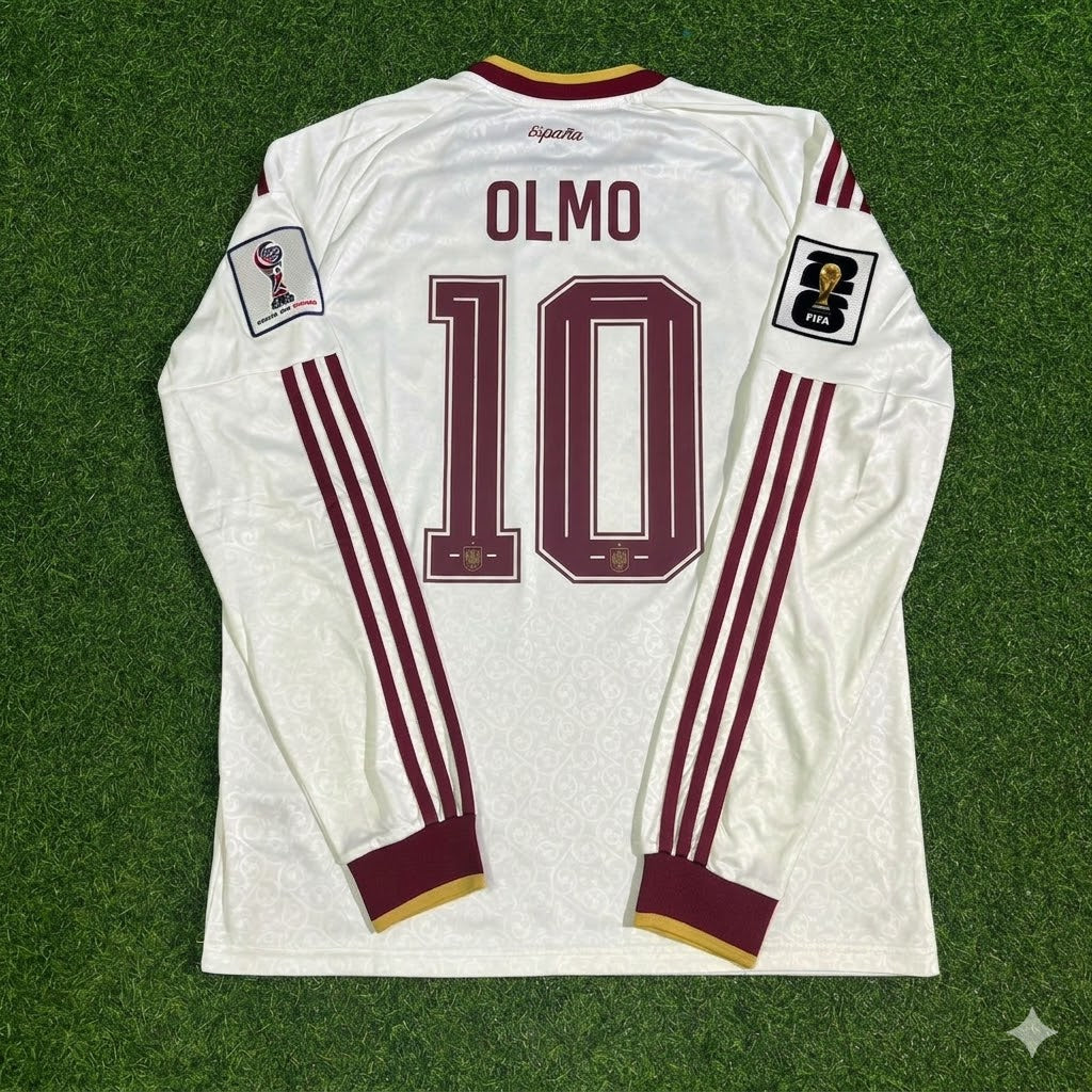 Dani Olmo #10 Spain 2026 World Cup Away Long Sleeve Jersey Trikot Maillot