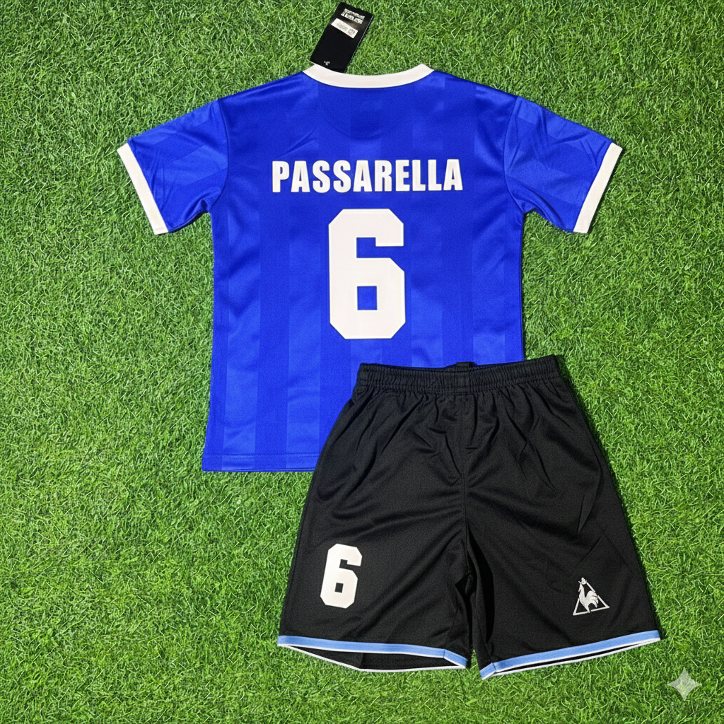 Daniel Passarella 6- Argentina 1986 World Cup Final Blue Kids Retro Football Jersey Kit