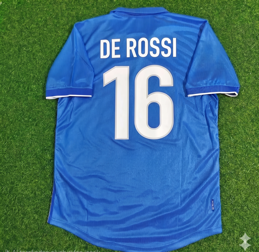 Daniele De Rossi Italy Home Blue Retro Football Jersey