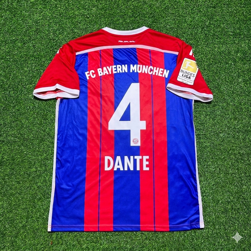 Bayern Munich 2014/15 Home Patch Retro Jersey – Dante 4