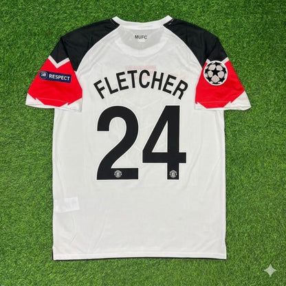 Darren Fletcher #24 Manchester United 2011 Champions League Finale Weißes Fußballtrikot